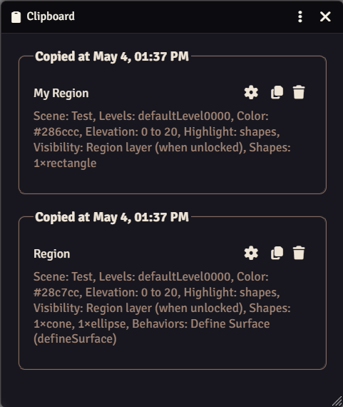 Clipboard Regions