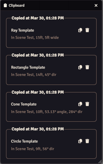 Clipboard Templates