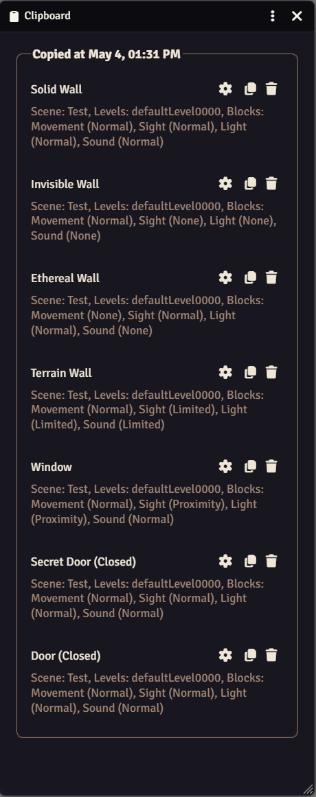 Clipboard Walls